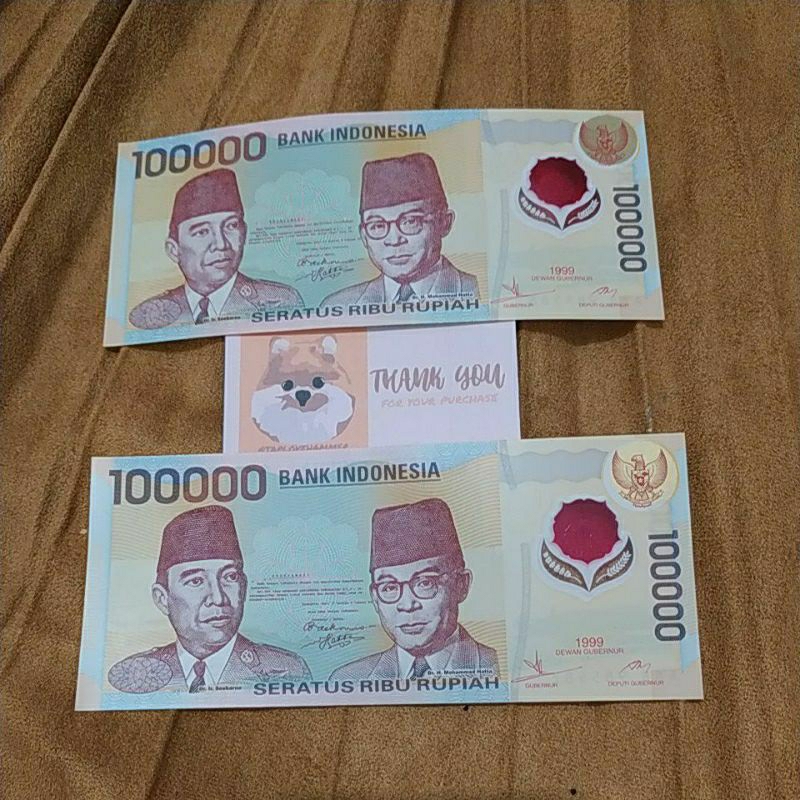 Uang koleksi polimer 100 rb tahun 1999