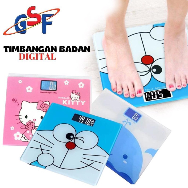 Timbangan Badan Digital 150 Kg GSF 2626 Q2 117 GSF Free Packing Bubble Wrap Kaca Premium Tempered Glass Elektronik