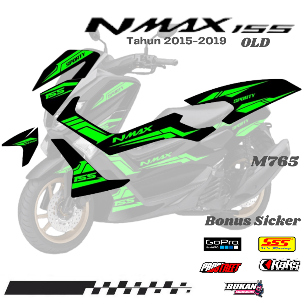 Stiker Striping Lis Motor Yamaha NMAX 155 OLD 2015 2016 2017 KODE M765 Sticker Decal Print List Vari