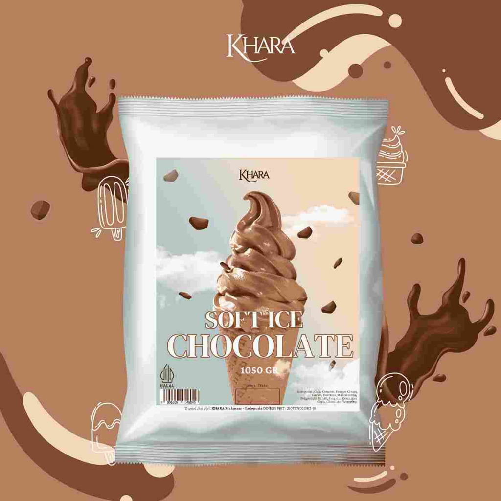 

Khara Soft Ice Cream Chocolate Powder 1000gr - Bubuk Ice Cream Rasa Chocolate 1000gr