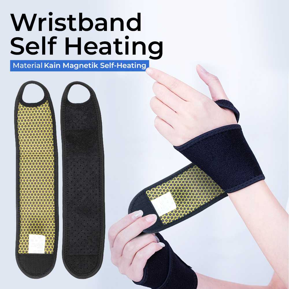 Pelindung Pergelangan Tangan Wristband Self Heating Magnetic Pengaman Tangan Olahraga Material Serat Elastis