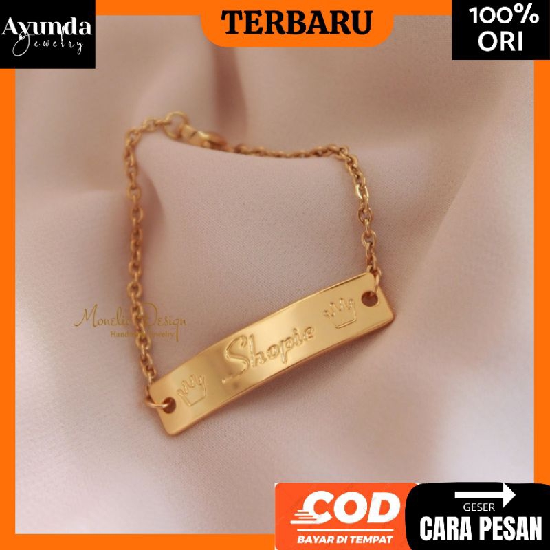 Gelang Nama custom Gelang titanium anti karat