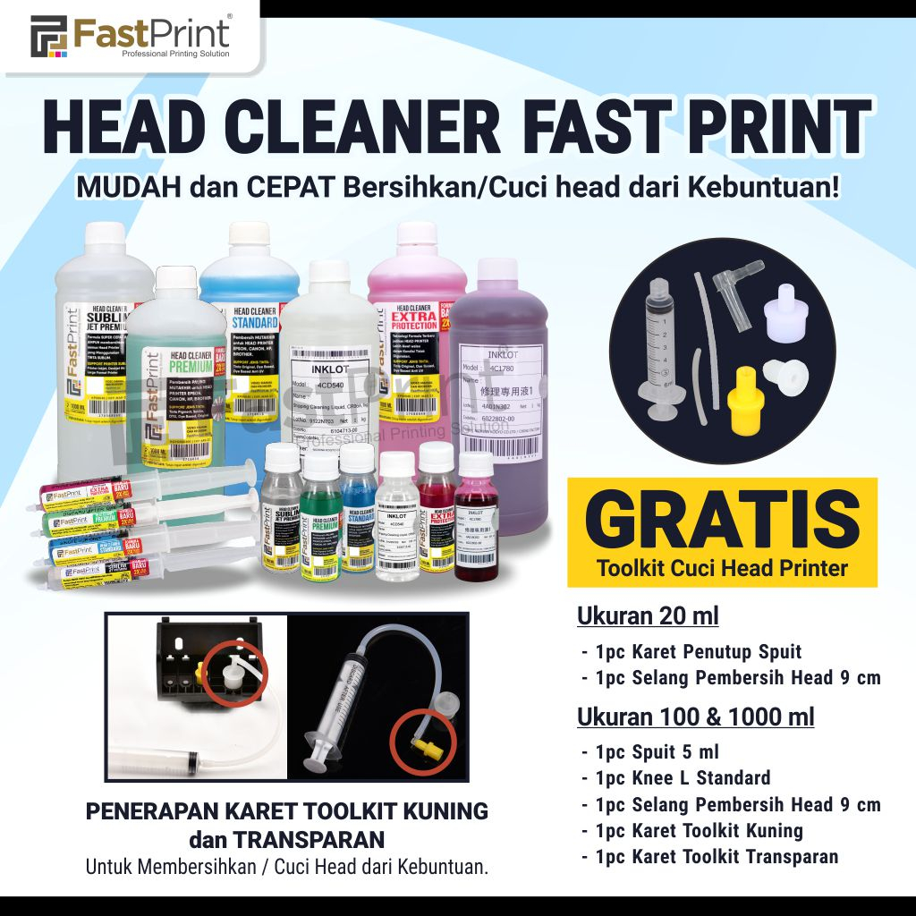 Head Cleaner Premium 20ML Pembersih Head Printer Epson Canon HP Brother