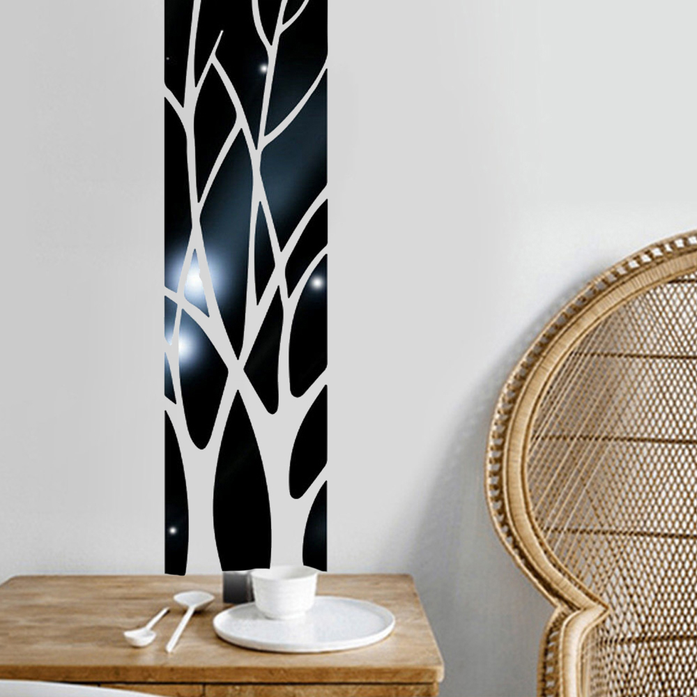 Wallpaper Dinding Cermin 3D Mirror Acrylic Wall Decoration - CH-3D - Black