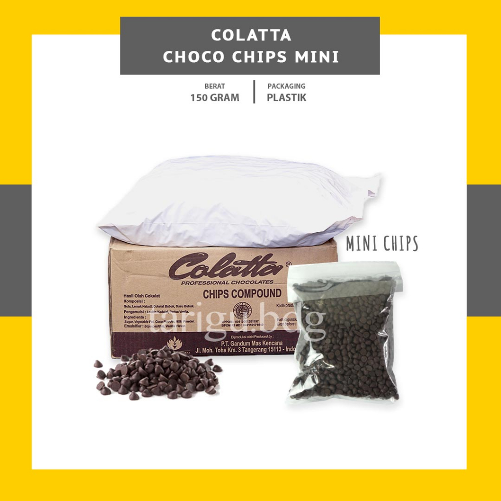 CHOCOCHIPS DARK 150GR - COKLAT CHIP COLLATA - ELMER CHIP CONE CHOCO CHIPS COLATTA CHOCOLATE CHIP TULIP CHOCOCHIP - SCHOKO COKLAT KERUCUT MINI