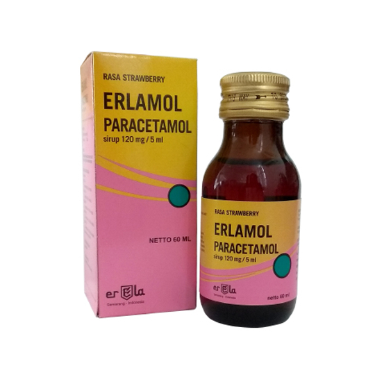 Erlamol Sirup 60 ml Erela - Paracetamol Sirup / Obat Demam / Obat Sakit Gigi / Obat Sakit Kepala / O