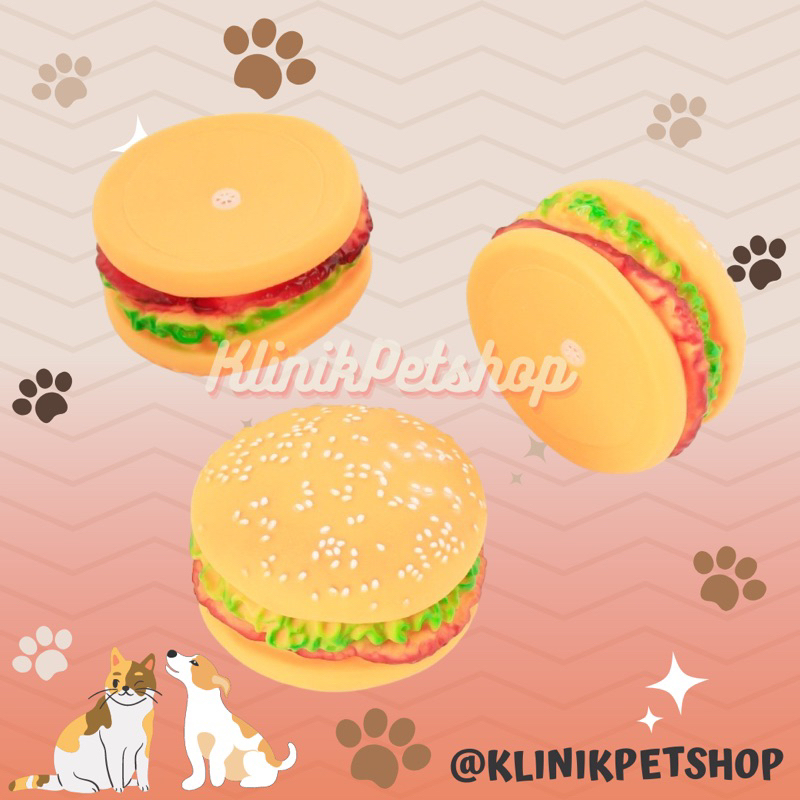 Mainan Anjing BURGER HAMBURGER  - Gigitan Anjing Burger Dog Toy