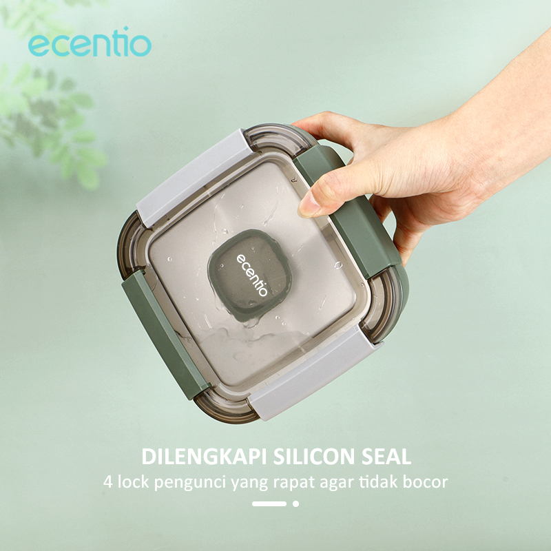 enentio lunch box double layer tempat bekal makan warna 1100ml Kotak Makanan Anti tumpah