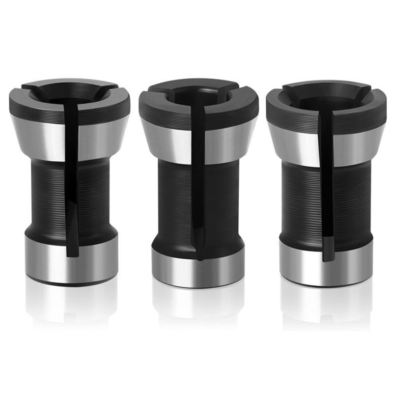 3pcs Adapter collet 6mm 6.35mm 8mm Collet Trimmer Adapter Chuck Collet Mesin Ukir Chuck Trimmer Collet