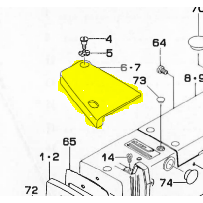 Cover Bed B 135-39309 Original Taiwan Mesin Jahit Bartack YX-1850 / LK-1850