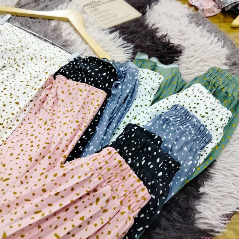 ROK PLISKET PREMIUM ,, ROK WANITA MOTIF TABUR EMAS ,, TERBARU