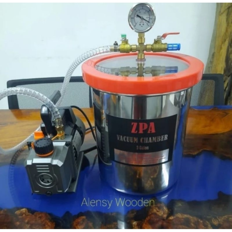 Vacuum chamber 3 galon ( 12 Liter ) + Vacuum Pump 1/4 hp