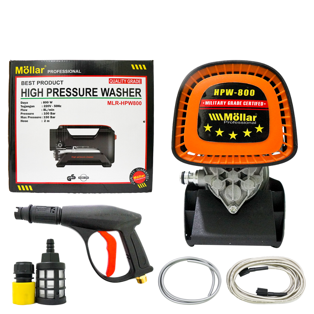 MOLLAR HPW800 Mesin Jet Cleaner Steam Alat Cuci Motor Mobil 800 Watt Original