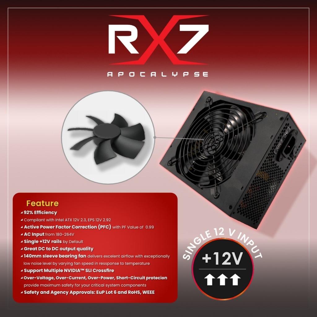 PSU / POWER SUPPLY RX7 850W GOLD PLUS PURE CAPACITY