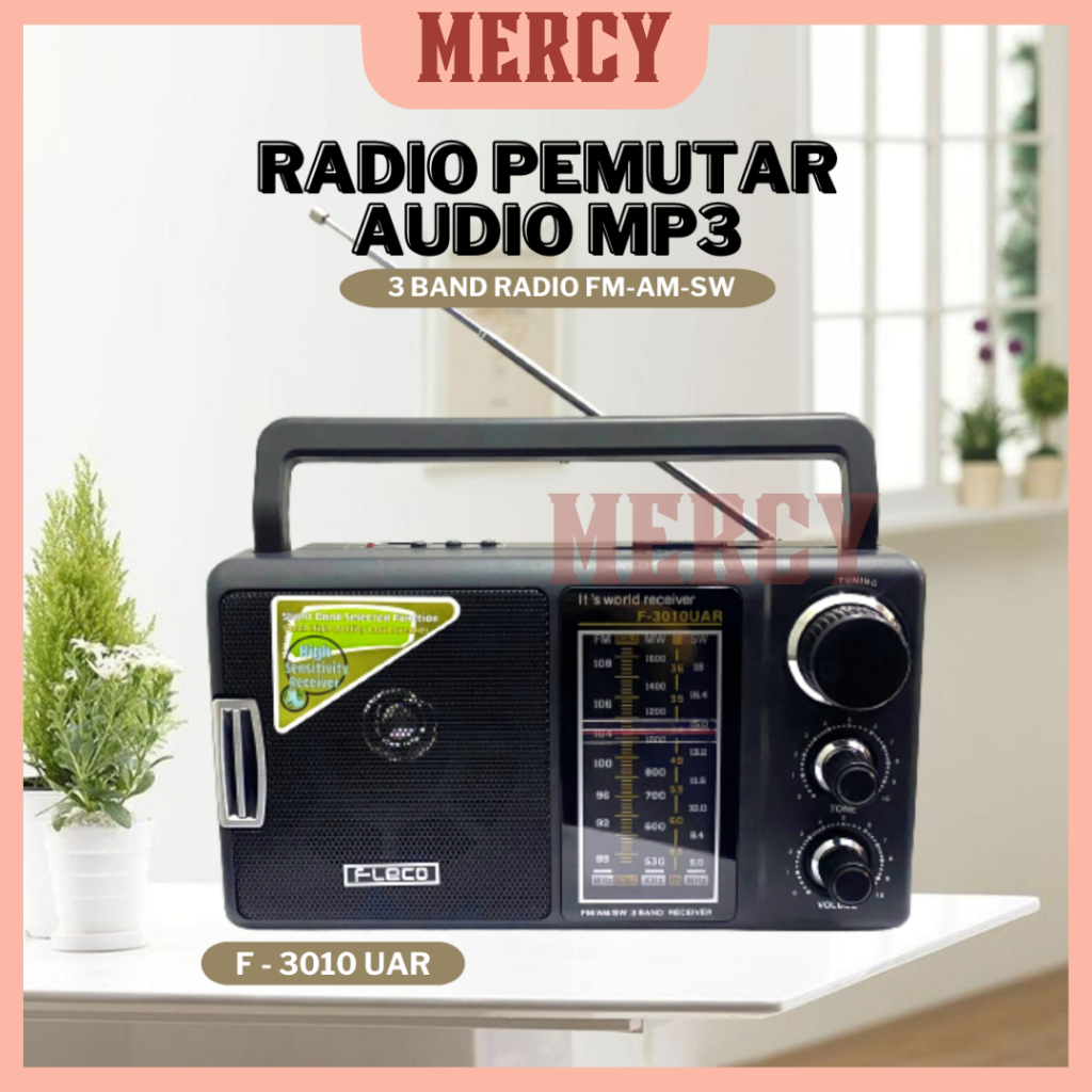 RADIO PEMUTAR AUDIO MP3 MEMORI dan USB AC-DC / RADIO 3 BAND / RADIO LISTRIK ATAU BATERAI