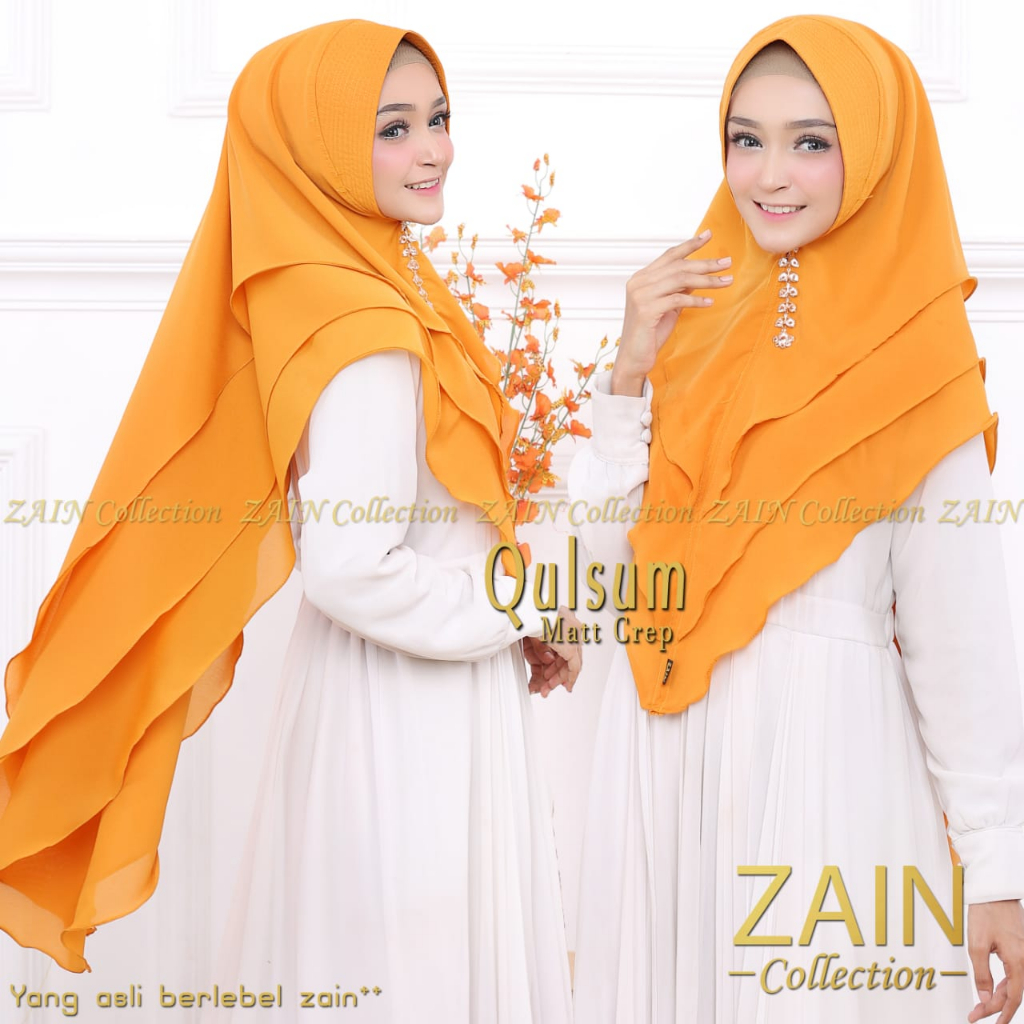 Zain Collection Hijab Syar'i Qulsum - Khimar Syari 3 Layer Diamond Crep