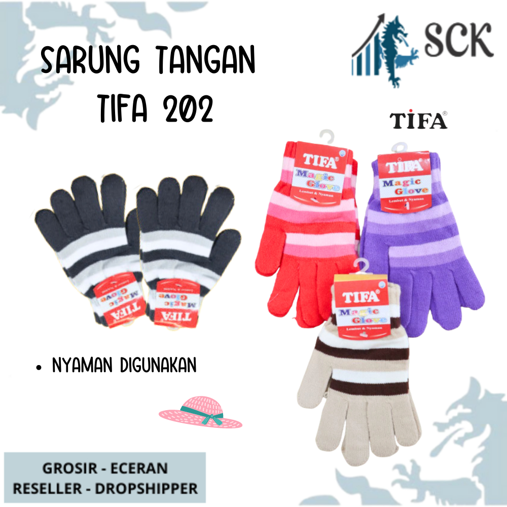 Sarung Tangan TIFA 202 Strip WARNA Polos TIFA STRIP 202 / Kaos Tangan Cewek Perempuan Dewasa Wanita / Perlengkapan Otomotif - sckmenwear GROSIR