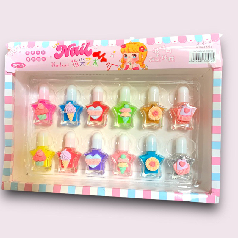 Kutek peel off Karaker Warna Warni Lucu / Kutek Pell off Wanita