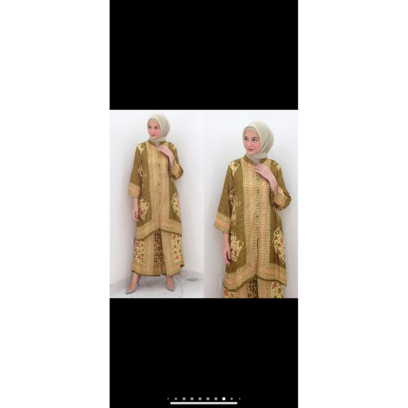 Preloved Tunik Sanghai Set Batik Celana Kulot Sarah The Label