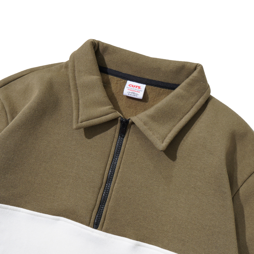 CUTS | RUGBY JAKET | VELLA OLIVE/WHITE