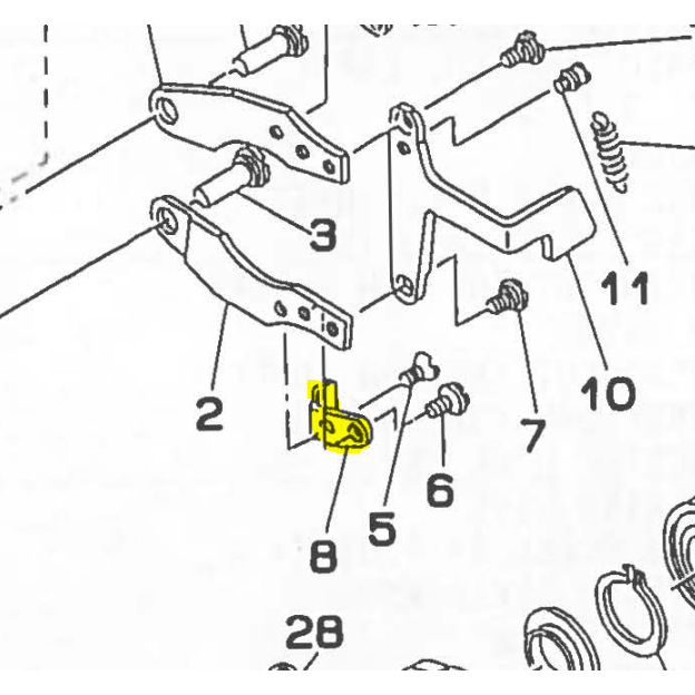 Lever Latch B 135-24806 Original Taiwan Mesin Jahit Bartack YX-1850 / LK-1850