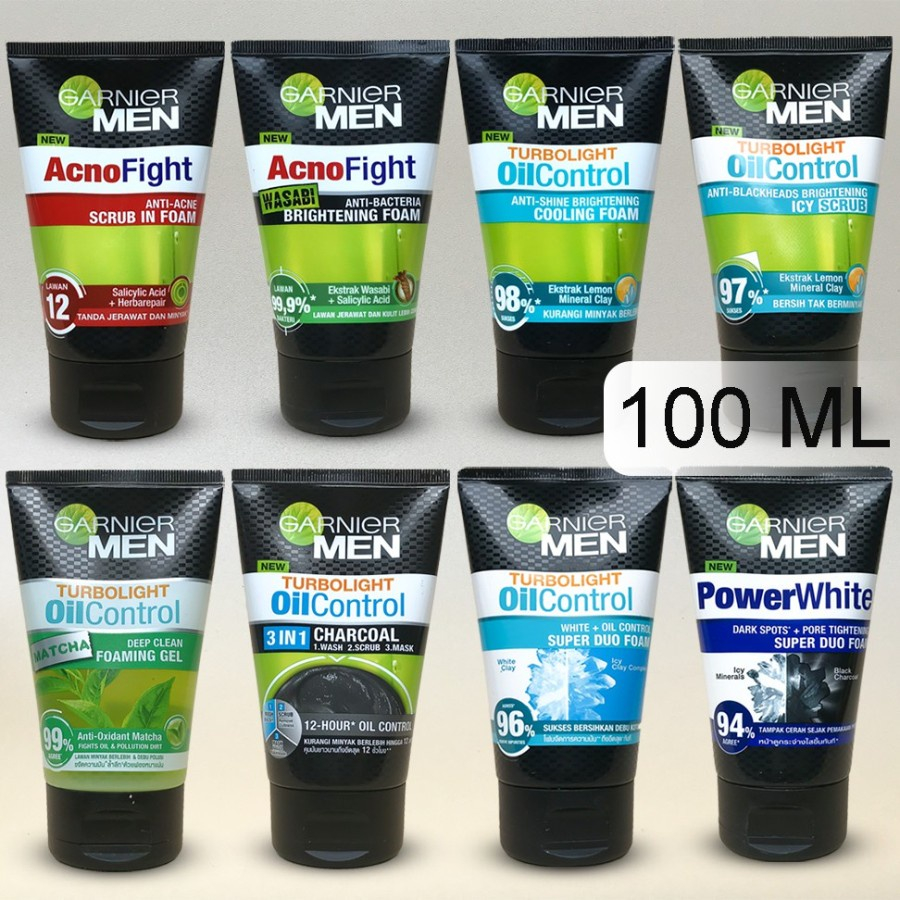 Garnier Men I Acno Fight I Acno Fight Moist I Acno Fight Wabisabi I Oil Control Cooling Foam I Oil Control Scrub I Oil Control Scrub I Oil Control Intensive 3 In 1 I Oil Control Dual Foam I Shaving Foam I Super Duo Foam I Oil Matcha Gel