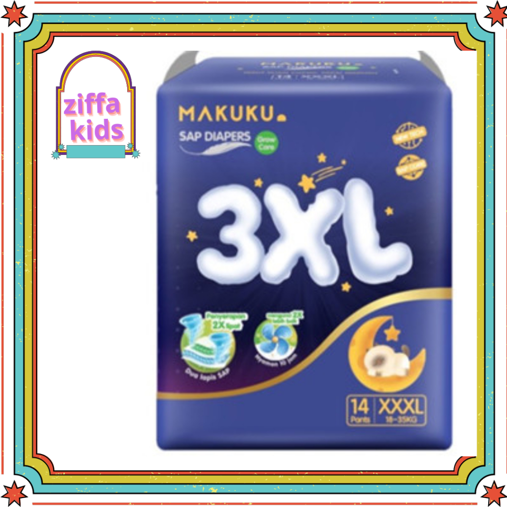 MAKUKU SAP DIAPERS GROW CARE PANTS 3XL / XXXL14