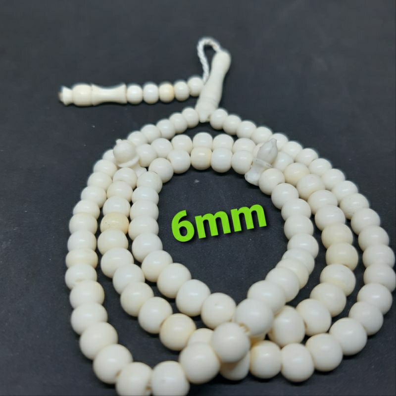 Tasbih putih tulang 8mm 99butir 100% original