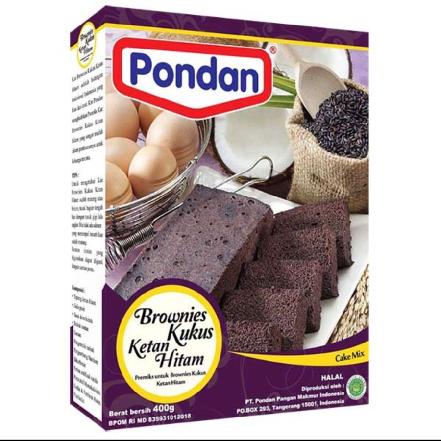 Pondan Brownies Kukus Ketan Hitam 400gr Tepung Premix