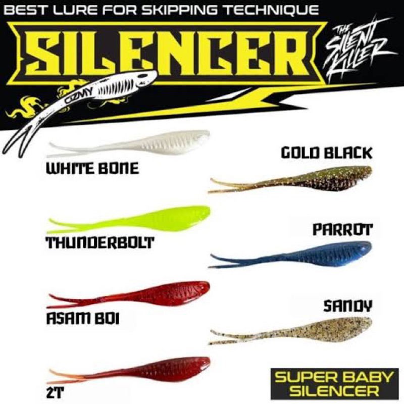 (HARGA PROMO Termurah)Soft Lure Ozmy Super Baby Silencer 8cm Original FREE HOOK OZMY 2pc