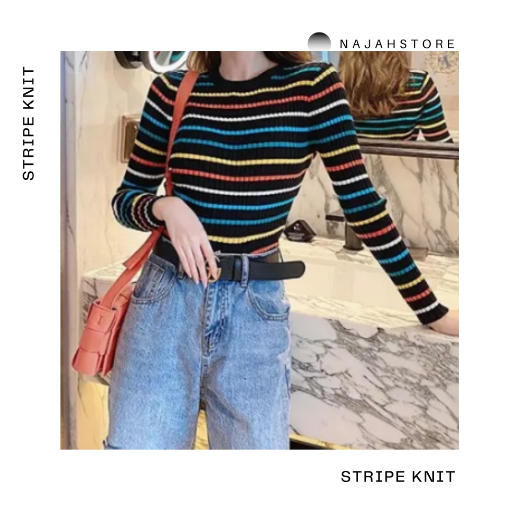 najahstore Stripe inner sweater knit