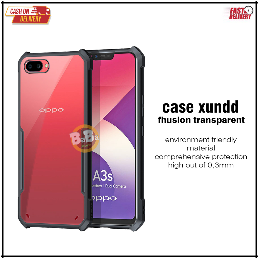Case XUNDD Casing Oppo A3S/A12E Shockproof Armor Fhusion Transparant Case