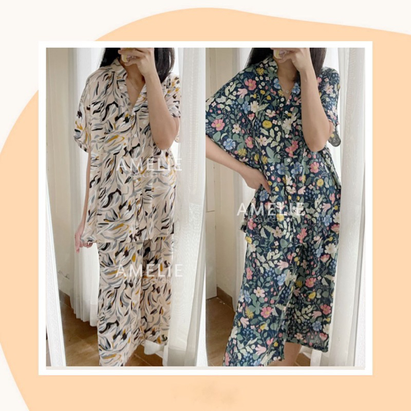 JOICE ONESET - setelan homewear rayon bumil busui bigsize