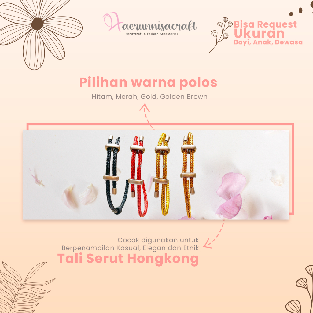 Gelang Kawat Bakar Waterproof Anti Air Tali Serut Hongkong