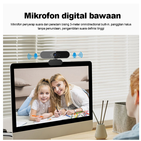 Webcam PC 4K 1080P full HD USB Kamera/Pasang dan makrofon/ PC 4K Full HD Camera With Mic Webcast Live Zoom Google Meeting