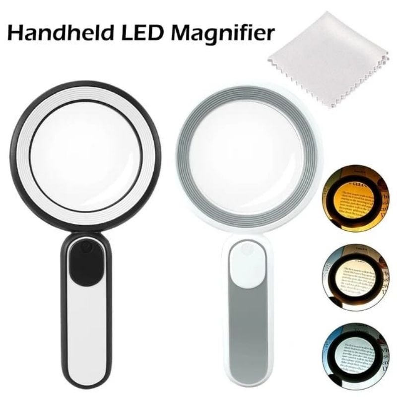 KACA PEMBESAR 21 LAMPU LED 3 WARNA LAMPU LENSA MAGNIFIER ZOOM