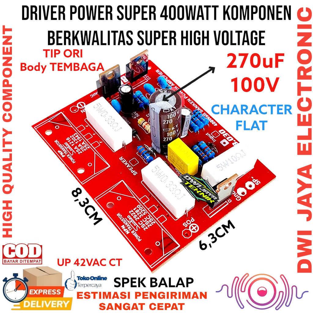 Driver Power Super 400watt High Voltase Character Flat