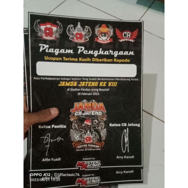 piagam acara jamda cb jateng