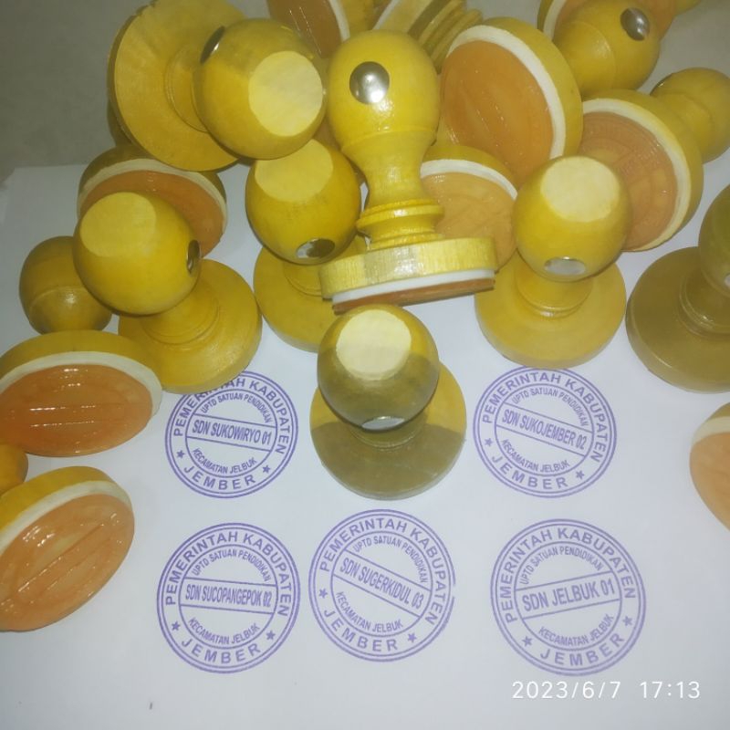 STEMPEL KAYU, STEMPEL BIASA VARIASI BULAT, KOTAK, OVAL