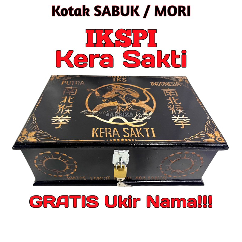 (BISA COD) KOTAK SABUK IKAT PINGGANG KERA SAKTI IKSPI Motif Ukir DARI KAYU JATI (FREE UKIR NAMA) TEMPAT PENYIMPANAN SABUK PENCAK SILAT