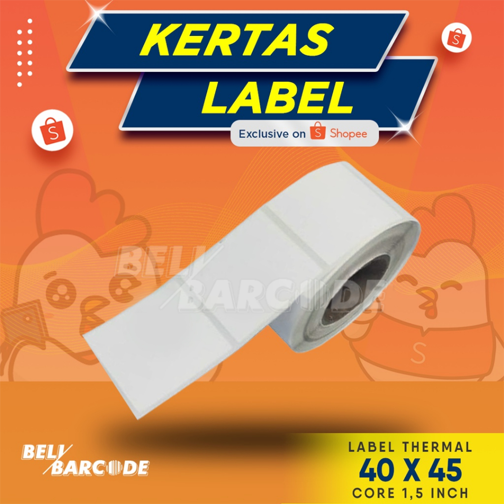 Stiker Label Thermal 40 x 45 mm 1 Line isi 450 Pcs Timbangan 40x45