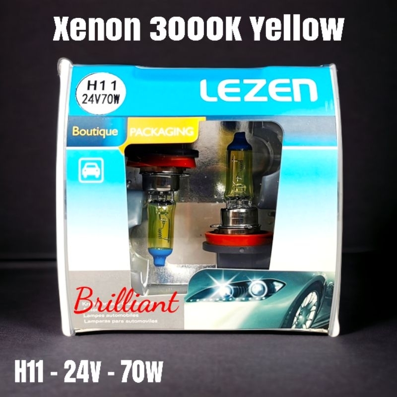 Lampu Bohlam Halogen Xenon - 3000K Yellow Glass - H3 H4 H7 H11 H16 HB3 HB4 - Harga Set