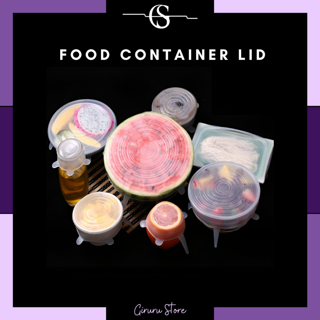 Penutup Wadah Makanan 6 in1 Anti Tumpah RAB Silicone Food Pack Silikon Elastis Transparan / Penutup Makanan Silikon 6 In 1 Elastis Food Cover Silicone Mangkok Gelas Reusable / Cover Tutup Mangkok Silikon Anti Tumpah 6 in 1/ Stretch Bowl Lid Silicone