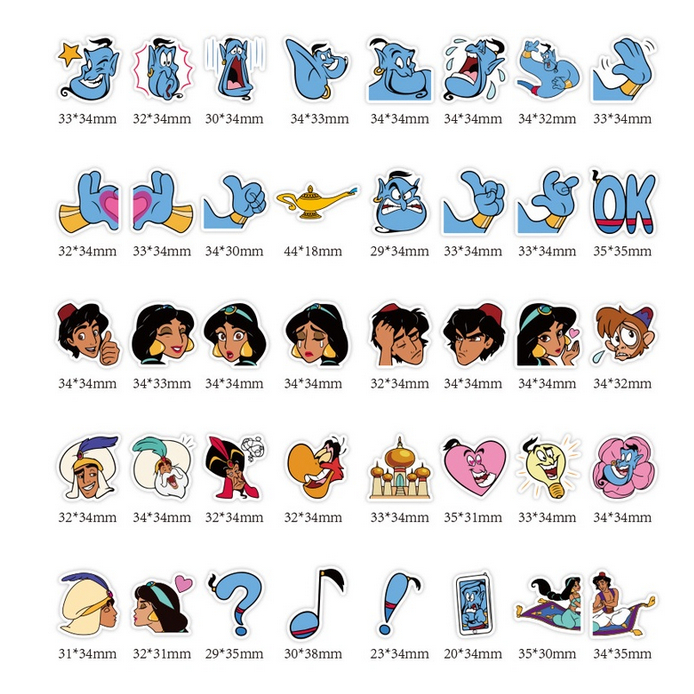 A33 STICKER 10PCS (ALADDIN JASMINE) anti air notebook scrapbook label tempel motif kartun superhero super hero unik lucu atk alat tulis kantor murah viral termurah kartun komputer leptop handphone hp smartphone koper laptop tembok kulkas disney anime