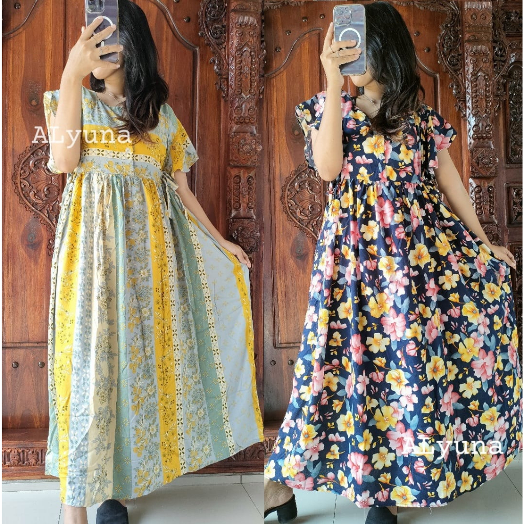 Daster Panjang Longdres SEMATA KAKI Homey Dress Jumbo Busui Bahan Rayon Viscose Adem Halus