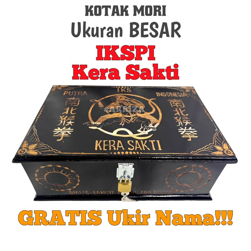 (BISA COD) KOTAK SABUK IKAT PINGGANG KERA SAKTI INDONESIA IKSPI Motif Ukir Logo Kera Sakti DARI KAYU JATI (FREE UKIR NAMA) TEMPAT PENYIMPANAN SABUK PENCAK SILAT