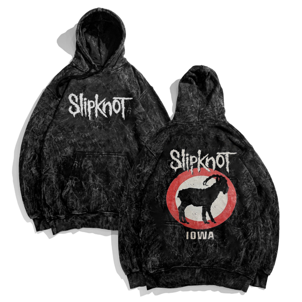 Jaket Hoodie Sweater Sandwash Metal Slipknot Washed Premium Terbaru | Hoodie Pria