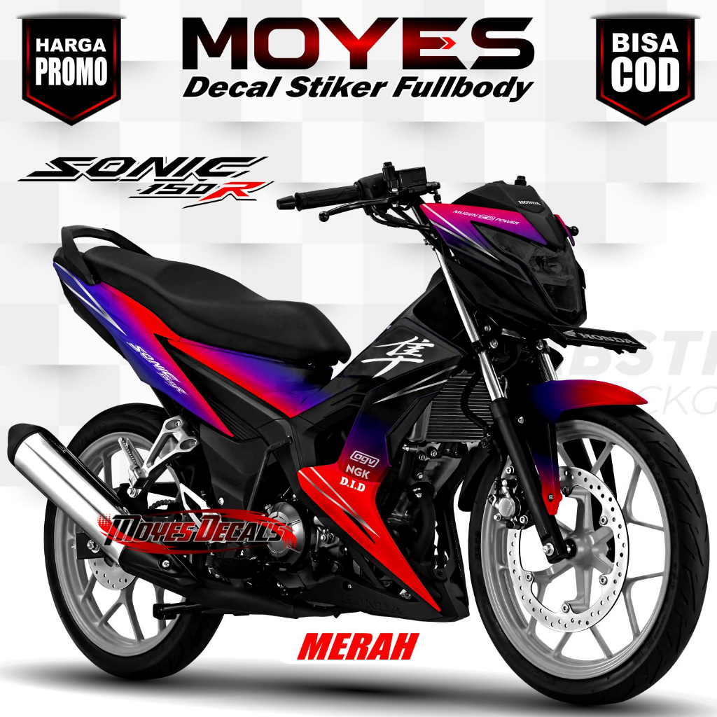 ANTI LUNTUR... Decal Variasi List Sonic 150 Fullbody / Stiker Sonic 150 Motif Keren