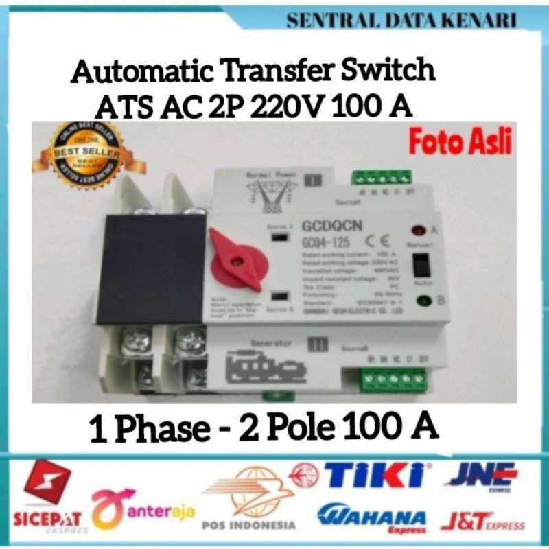 Automatic Transfer Switch ATS AC 2P 220v 100A Din Taill