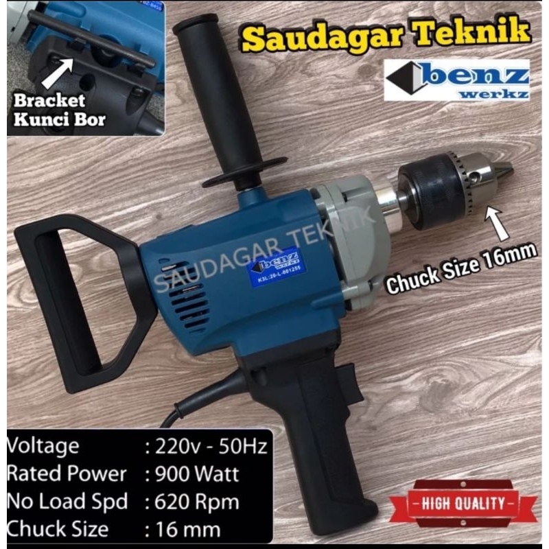 MESIN BOR TANGAN 16MM BENZ WERK / BOR PESAWAT 16MM BENZ